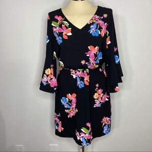 Flirty Black Pink Floral A New Day Floral Dress size Small worn in Hawaii